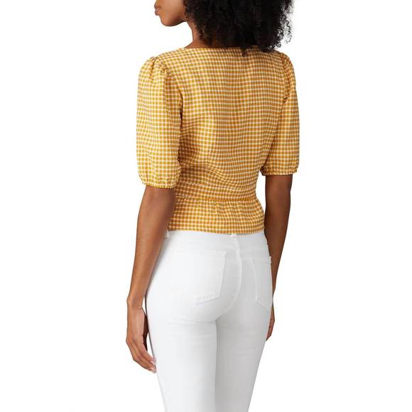 BB DAKOTA gingham top in yellow - Picture 2 of 5